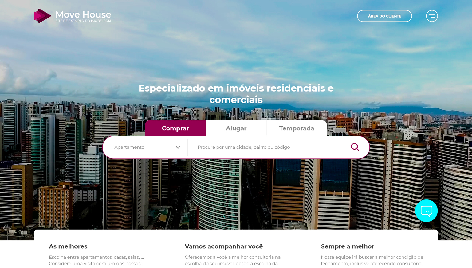 Experiência única de um site em movimento